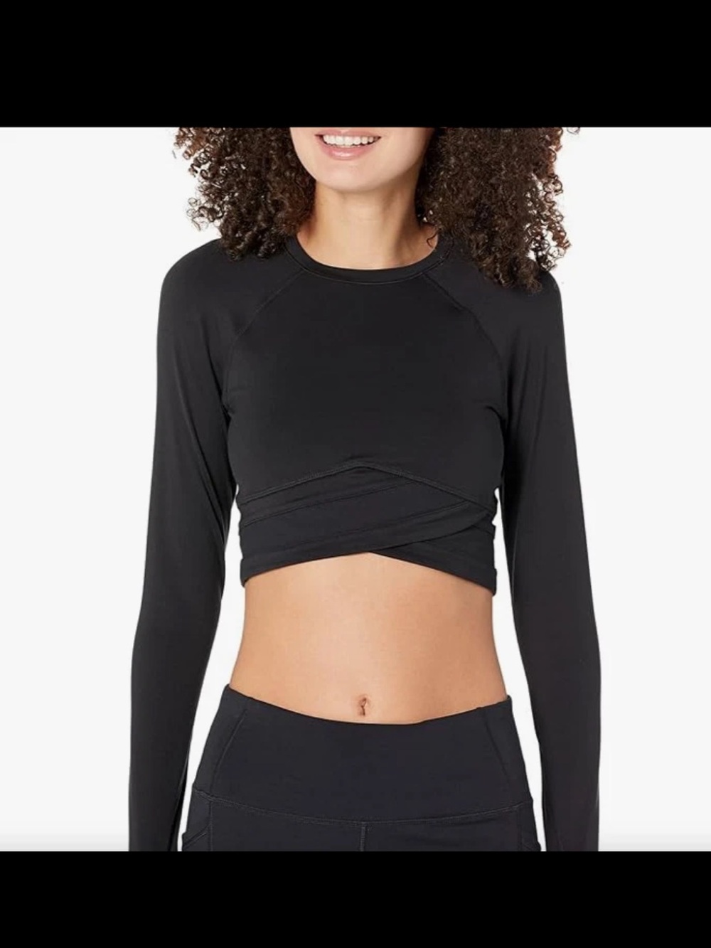 Sweaty Betty Black Long-Sleeve Cropped Workout Top